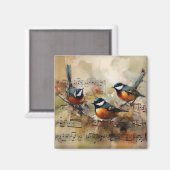 Grote tipmuizenvogel op de tussenruimte geschilder magneet (Voorkant / Achterkant)