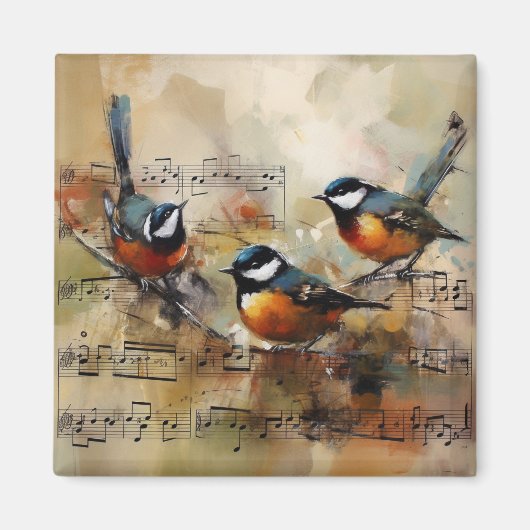 Grote tipmuizenvogel op de tussenruimte geschilder magneet (Voorkant)