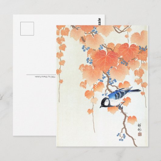 Grote tit in de paulownia-tak - Ohara Koson - Kuns Briefkaart (Voorkant / Achterkant)