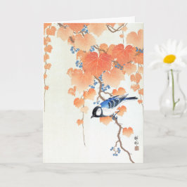 Grote tit in de paulownia-tak - Ohara Koson - Kuns Kaart