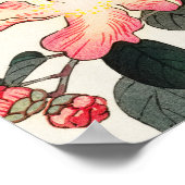 Grote Tit op roze bloemen door Ohara Koson Poster (Hoek)
