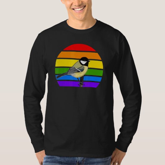 Grote Titmouse Rainbow Bird Birdwatcher Songbird D T-shirt (Voorkant)