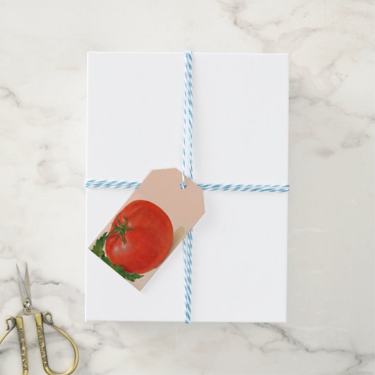 grote tomatafdruk cadeaulabel (Met Touw)