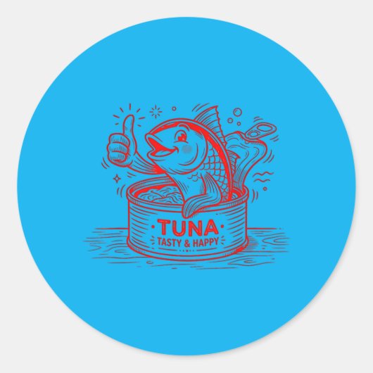 Grote Tonijn Ronde Sticker (Voorkant)