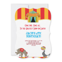 GROTE TOP CIRCUS CARNIVAL BIRTHDAY INVITATIES