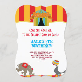 GROTE TOP CIRCUS CARNIVAL BIRTHDAY INVITATIES KAART