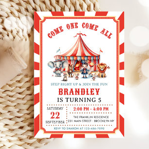 Grote Top Circus Dieren Carnaval Verjaardag Kaart