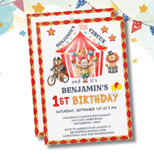 Grote Top Circus Kermis Jongen 1e Verjaardag Kaart