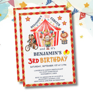 Grote Top Circus Kermis Jongen 3e Verjaardag Kaart