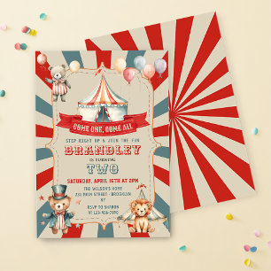 grote top circusdieren carnaval verjaardag kaart