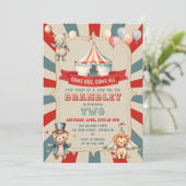  grote top circusdieren carnaval verjaardag kaart (Staand voorkant)