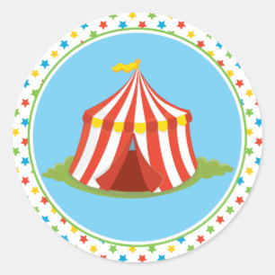 Grote top Circustent Circusthema Ronde Sticker