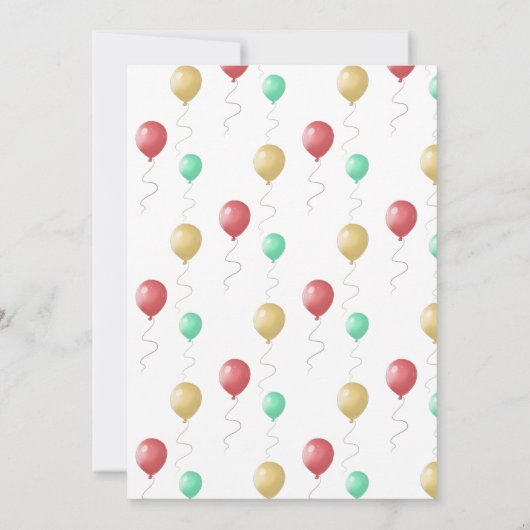 Grote top- en circusdieren 1e verjaardag kaart (Achterkant)