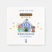 Grote Top Kom Een Kom Alle Circus 1e Verjaardag Servet (Voorkant)