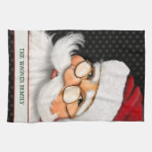 Grote Traditionele Kerstman Gepersonaliseerde Kers Theedoek (Horizontaal)