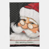 Grote Traditionele Kerstman Gepersonaliseerde Kers Theedoek (Verticaal)