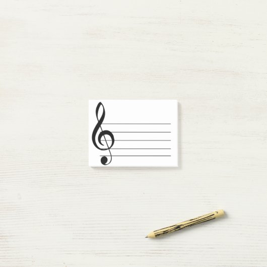 Grote treble Clef Musical Post-it Notes (Op bureau)