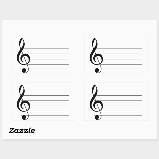 Grote Treble Clef Musical Sticker Label (Vel)