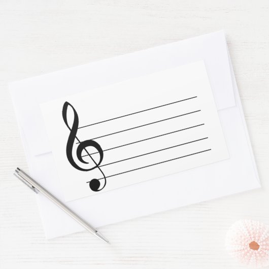 Grote Treble Clef Musical Sticker Label (Envelop)