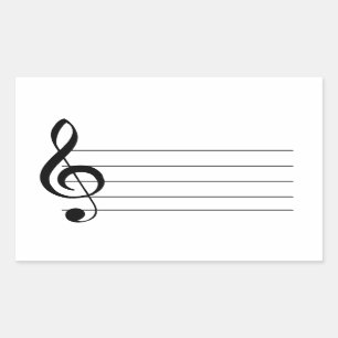 Grote Treble Clef Musical Sticker Label