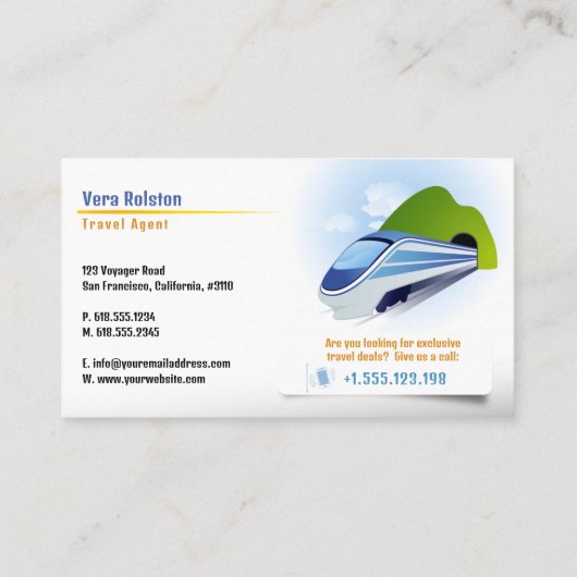 Grote trein | Reisagent Visitekaartje (Achterkant)