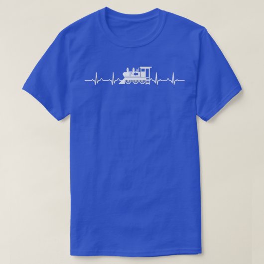 Grote treinontwerpstoomlocomotief hartslag t-shirt (Design voorkant)