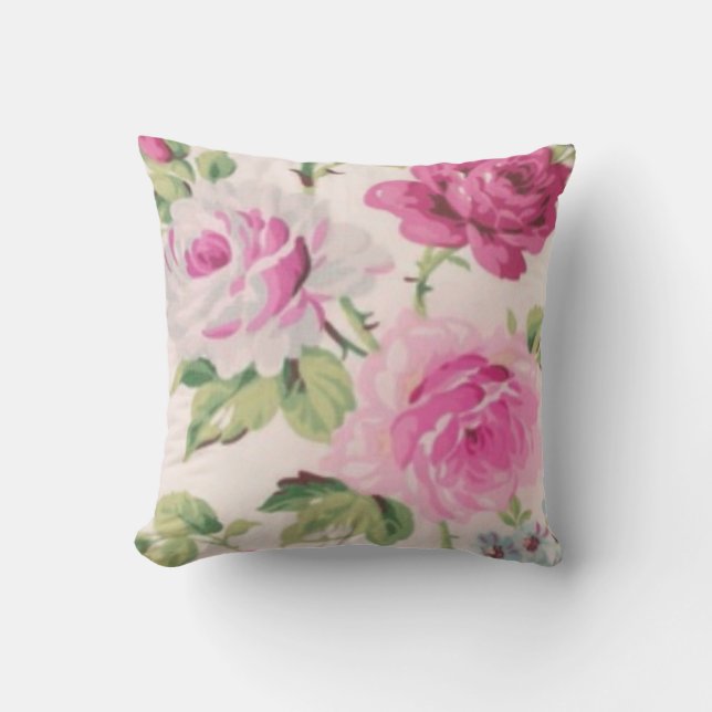 Grote trendy rozen shabby chic  floral giry kussen (Voorkant)