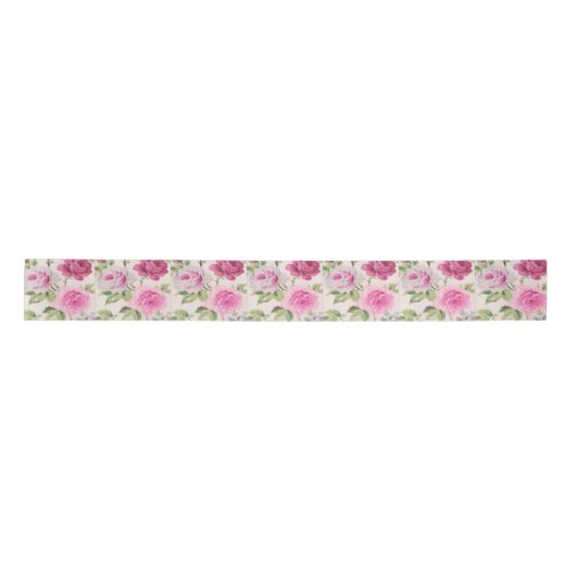 Grote trendy rozen shabby chic  floral giry satijnen lint (Voorkant)