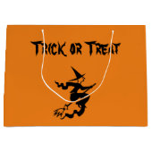 Grote Trick or treat vliegende heks Groot Cadeauzakje (Voorkant)