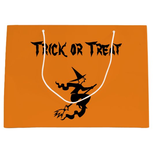 Grote Trick or treat vliegende heks Groot Cadeauzakje (Voorkant)