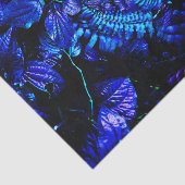 Grote Tropische Blauwe Palm blaast Hibiscus Decoup Tissuepapier (Detail)