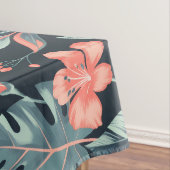 Grote tropische bloemen en bladeren tafelkleed (Voorbeeld)