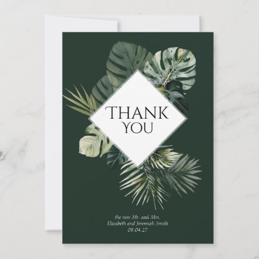 Grote Tropische Dank u Kaart met Botanische Foto (Voorkant)