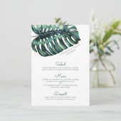 Grote tropische Monstera blad minimalist Menu (Staand voorkant)