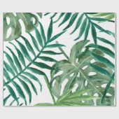 Grote tropische monstera en palmbladeren cadeaupapier (Vlak)