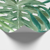 Grote tropische monstera en palmbladeren cadeaupapier (Hoek)