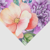 Grote Tropische Zee Schildpad & Waterverf Bloemen Tissuepapier (Detail)