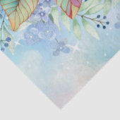Grote Tropische Zee Schildpad & Waterverf Bloemen Tissuepapier (Detail)