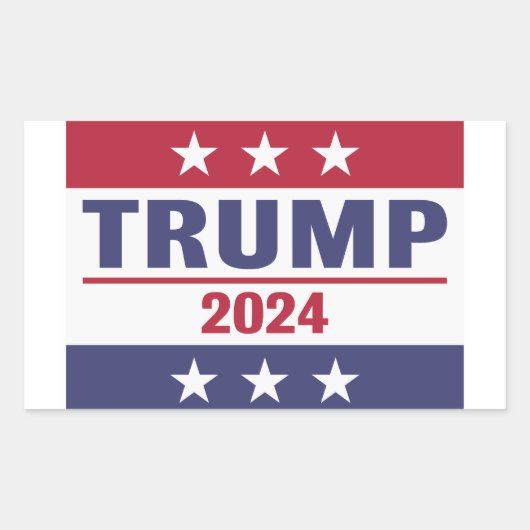 Grote Trump 2024 Rechthoekige Sticker (Voorkant)