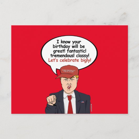 Grote Trump Verjaardag Kaart - Laten we groots vie (Voorkant)