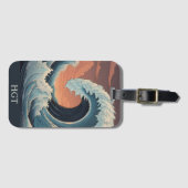 Grote tsunami-golf bagagelabel (Voorkant (horizontaal))
