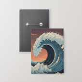 Grote tsunami-golf button (Voorkant / Achterkant)