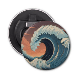 Grote tsunami-golf button flesopener