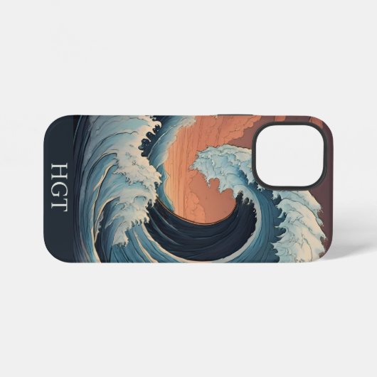 Grote tsunami-golf iPhone hoesje (Achterkant horizontaal)