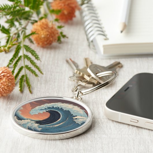 Grote tsunami-golf sleutelhanger (Zijkant)