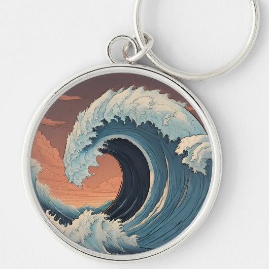 Grote tsunami-golf sleutelhanger (Voorkant)