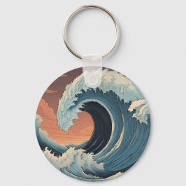 Grote tsunami-golf sleutelhanger