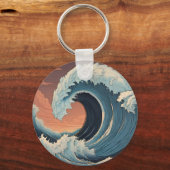 Grote tsunami-golf sleutelhanger (Voorkant)