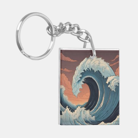 Grote tsunami-golf sleutelhanger (Voorkant Links)