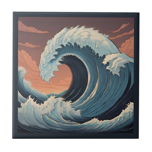 Grote tsunami-golf tegeltje (Voorkant)